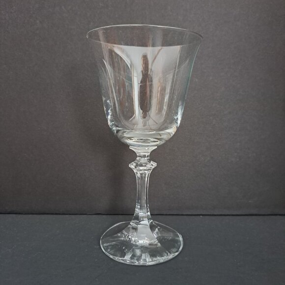Royal Bavarian Crystal Water Goblet 7.25" Clear Faceted Stem Elegant Germany - Picture 1 of 12